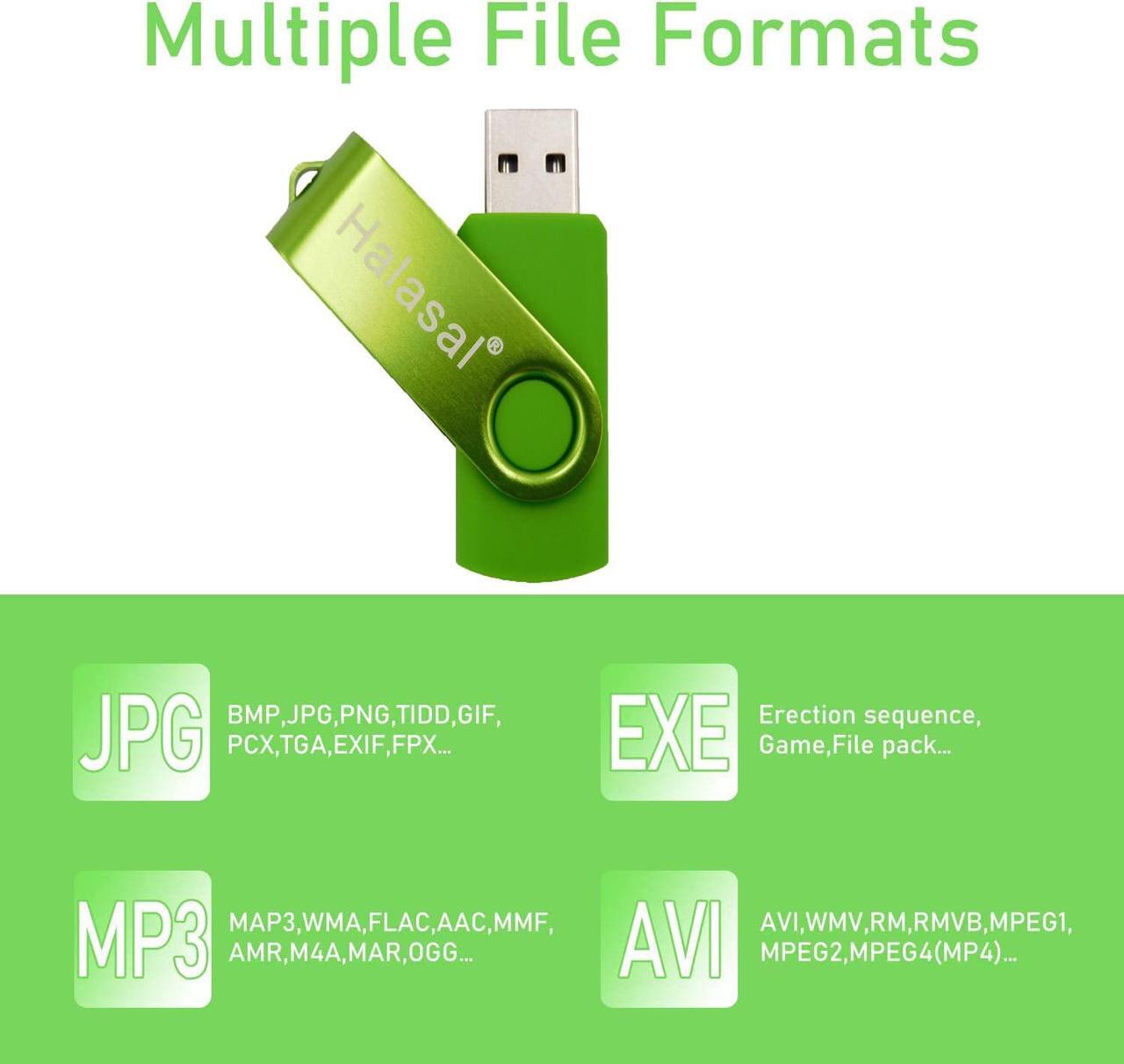 Alt view image 4 of 6 - 5*PACK 2GB  USB 2.0 Flash Drives Memory Stick Fold Storage Thumb Drive Pen Swivel Design candy color