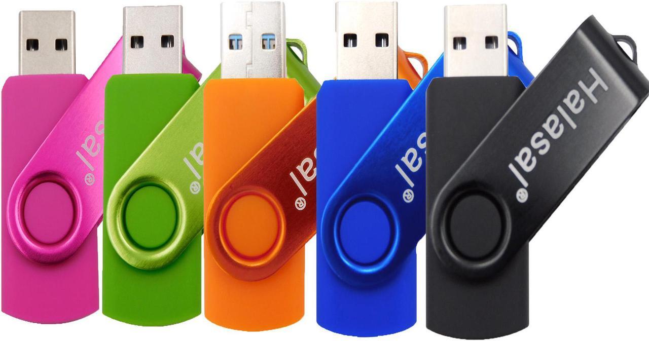 Main image of 5*PACK 2GB  USB 2.0 Flash Drives Memory Stick Fold Storage Thumb Drive Pen Swivel Design candy color