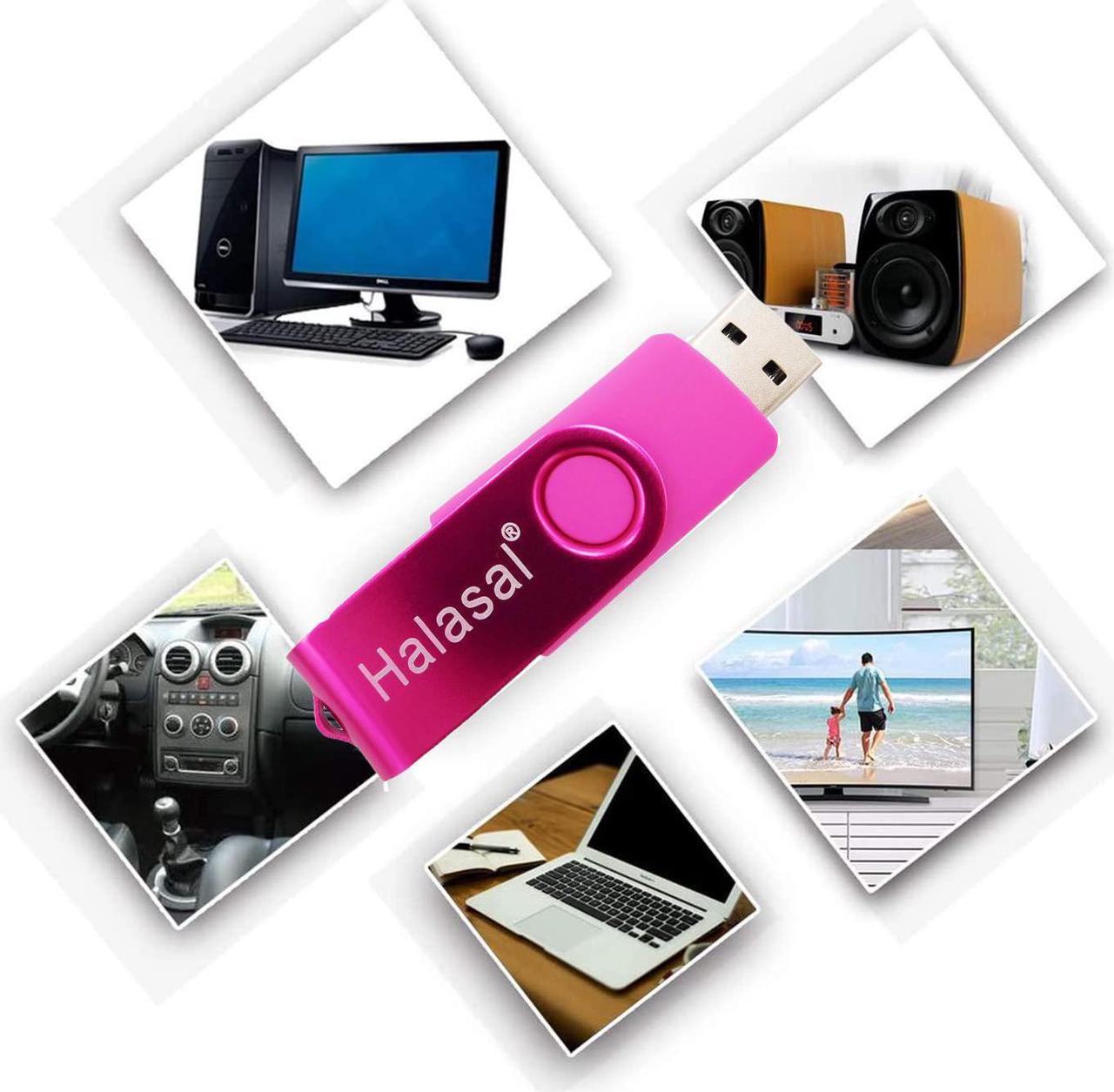Alt view image 2 of 6 - 5 Pack64GB Flash Drive, USB 2.0 Swivel Thumb Drives Bulk Memory Stick Jump Drive Pen Drive Zip Drive for Data Storage,Black/Blue/Orange/Green/Red (64G, 5Pcs Mixed Color)