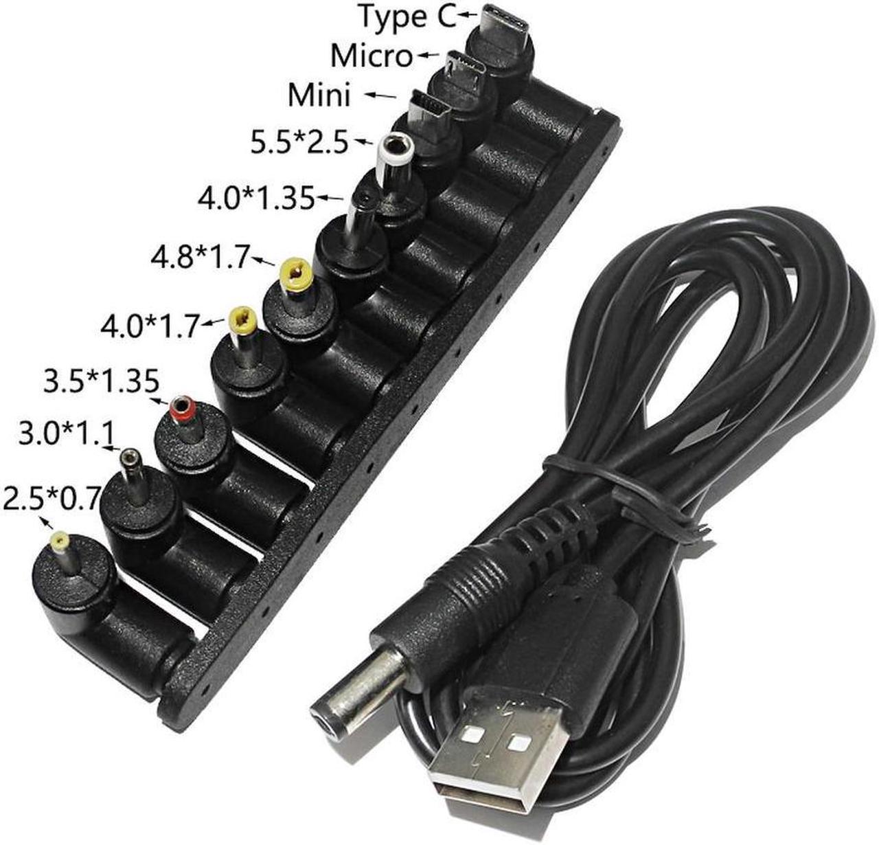 USB to DC Power Cable Jack USB DC 4.8*1.7 2.5*0.7 3.5*1.35 4.0*1.7 5.5*2.5mm Type C 5V DC Barrel Jack USB Power Cable Connector