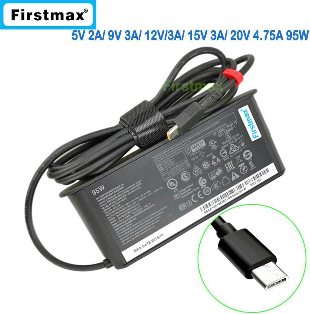 95W Type-C Charger 20V 4.75A for IdeaPad 5 Pro-16ACH6 ThinkBook 14p G2 ACH Yoga Slim 7 Pro-14ARH5 ADLX95YLC2A AC Adapter