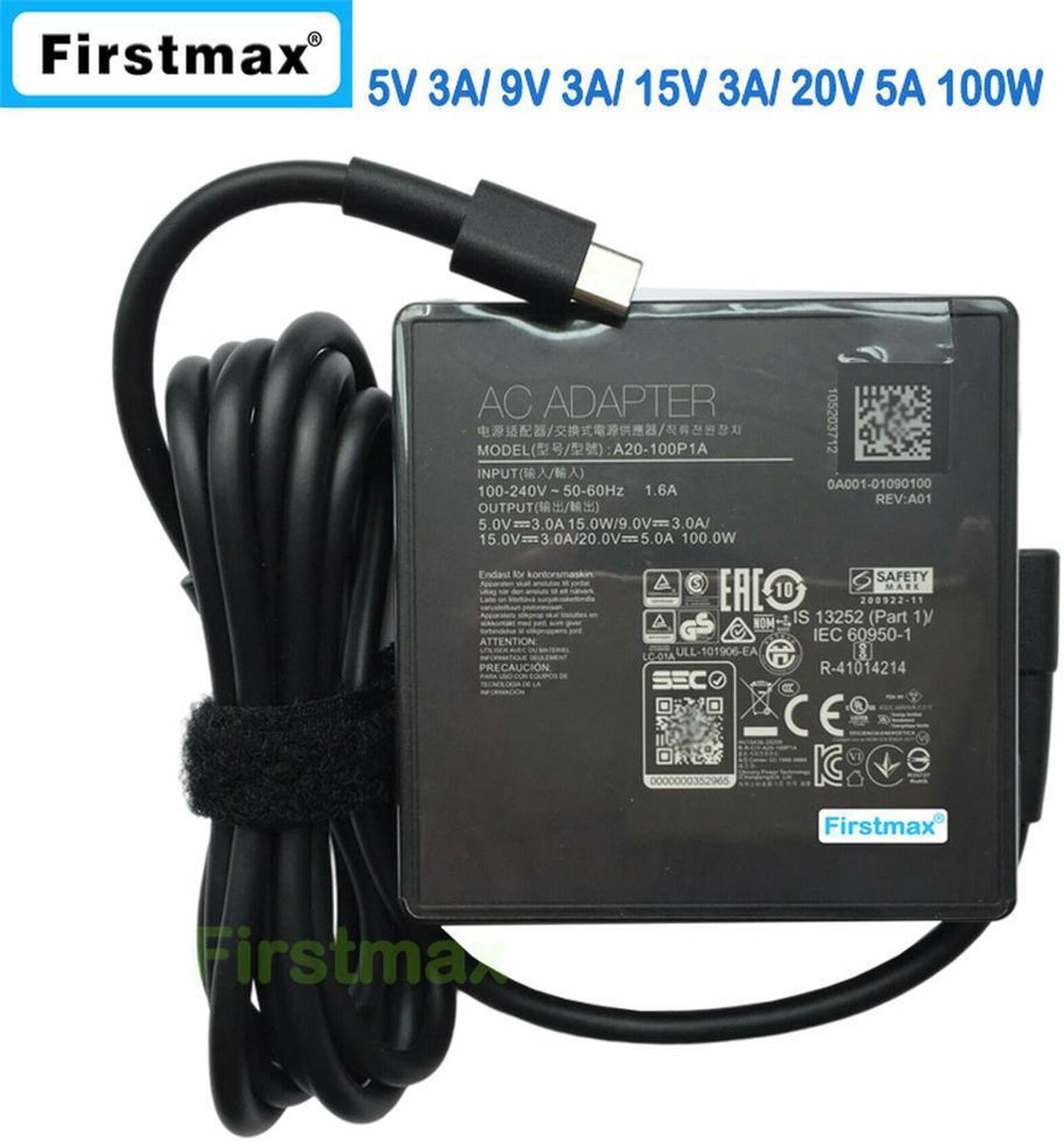 100W 20V 5A Type C USB-C Charger A20-100P1A for ZenBook UX5400EA UP5401EA UX5401EA UX5400EG UM425QA Laptop Power Supply