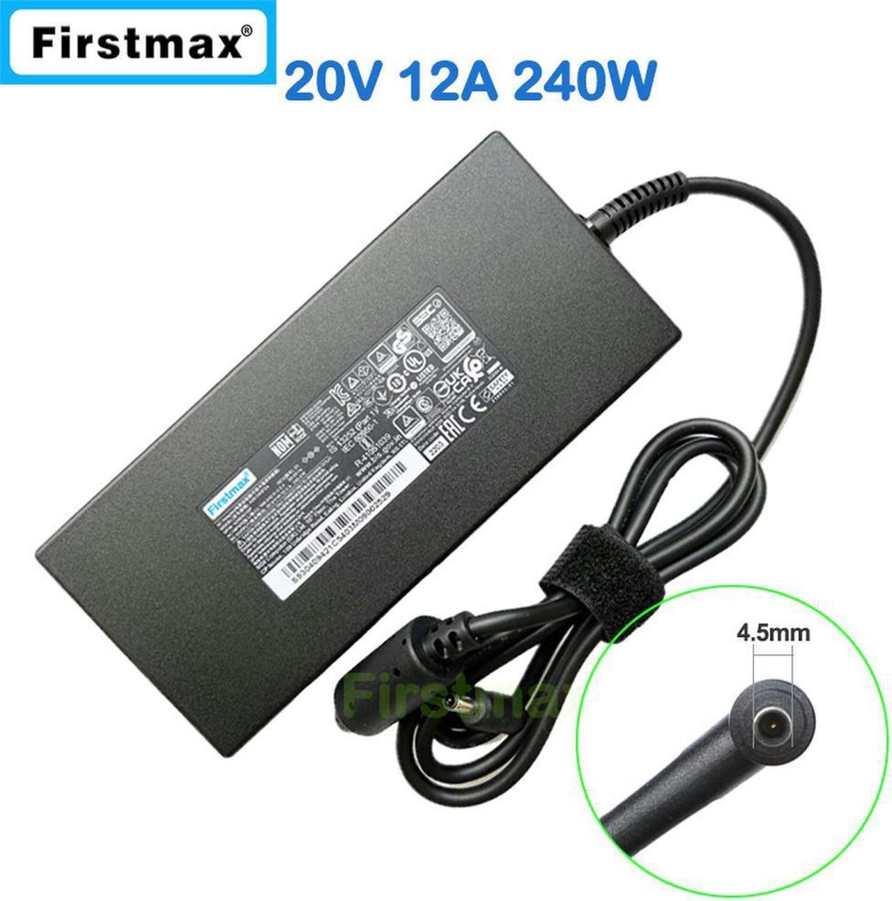 20V 12A 240W Gaming laptop AC Adapter Charger A20-240P2A for MSI Pulse GL66 12UEK MS-1583 GL76 12UGK MS-17L3