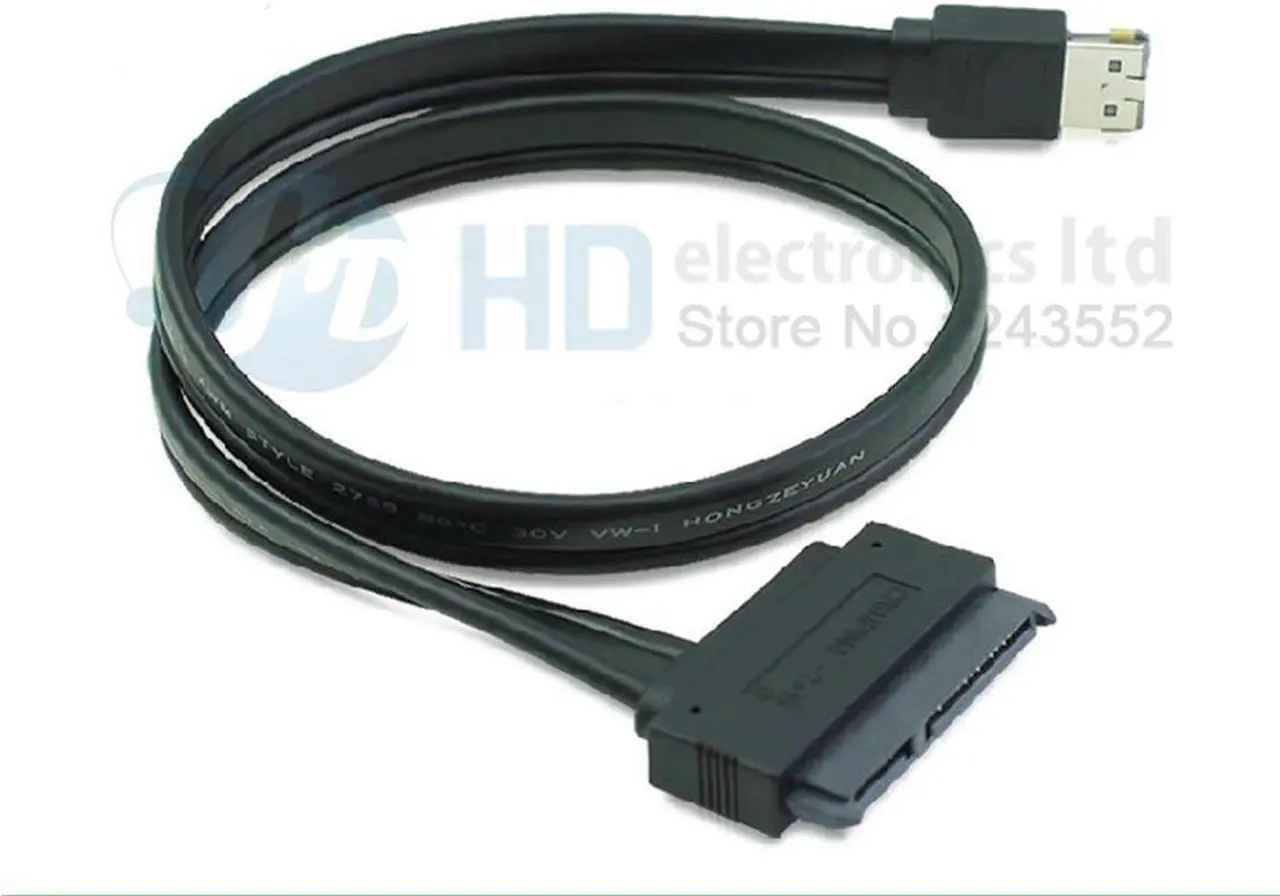 Main image of Power eSATA(esata+usb) 12V+5V to SATA 22pin cable,0.5m length eSATA to SATA