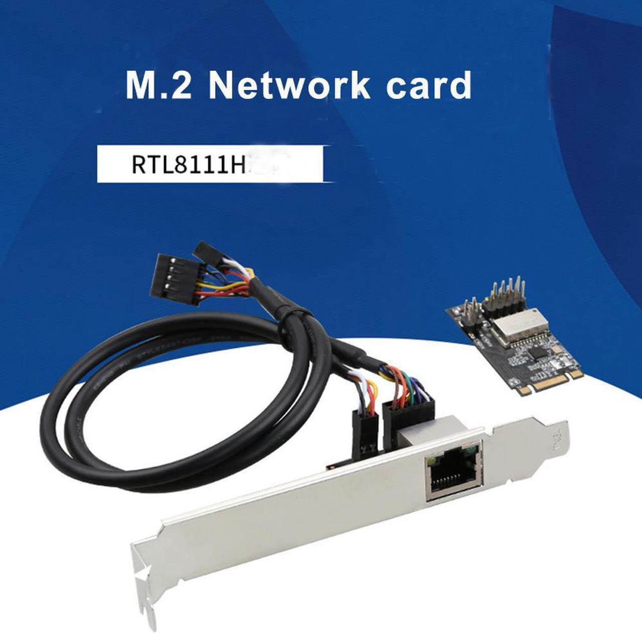 M.2 B-Key M-key to RJ45 Ethernet Network Adapter Card with RTL8111H 10/100/100Mbps lan to ngff