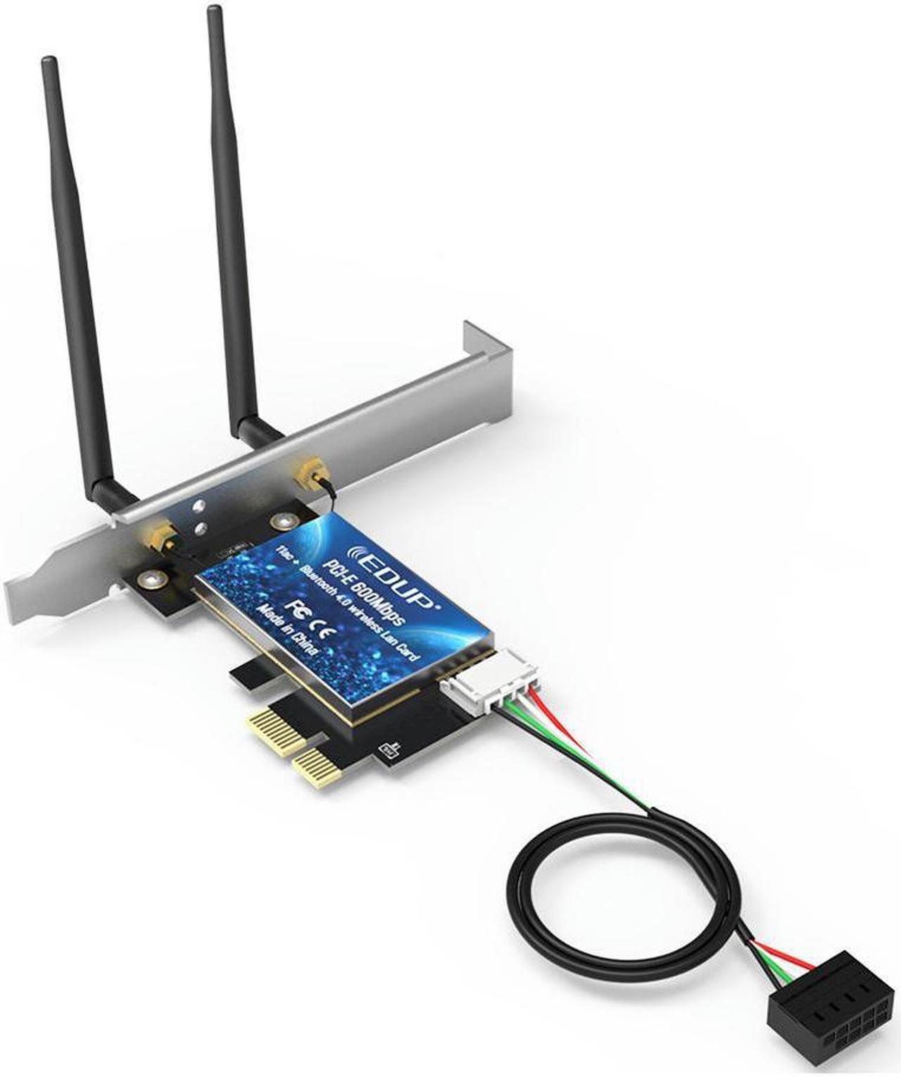 2.4GHz/5.8Ghz Dual Band AC600 Bluetooths PCI Express Adapter With 2*5DBi Antenna  laptop card