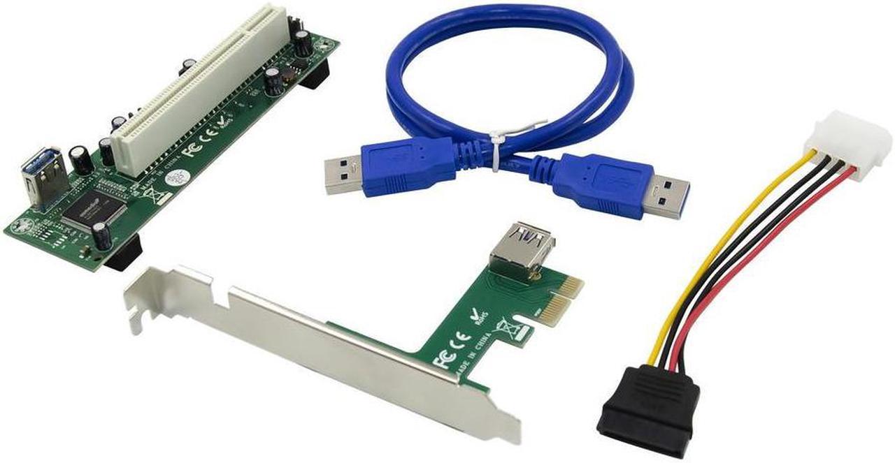 PCI E PCI-E PCI Express X1 to PCI Riser Card Bus Card High Efficiency Adapter Converter USB 3.0 Cable for Desktop ASM1083 Chip