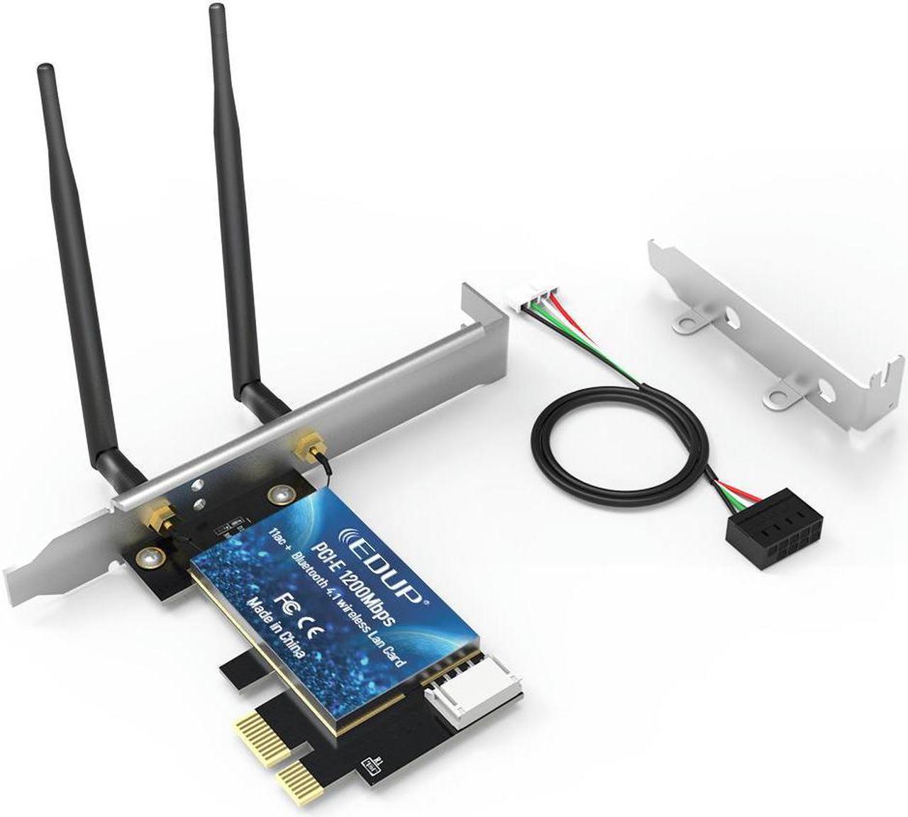 AC1200Mbps Wi-Fi With Bluetooths PCI Express adapter With 2*5dBi Antenna  laptop card  ethernet  usb adapter 1200mbps