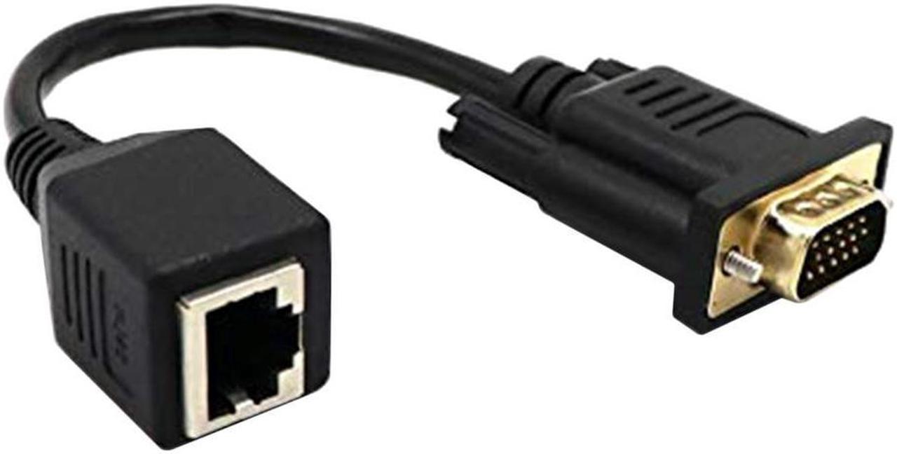 VGA to RJ45 Adapter Network Cable to VGA Network Cable Connector Monitor to Network Cable Connector VGA Extender