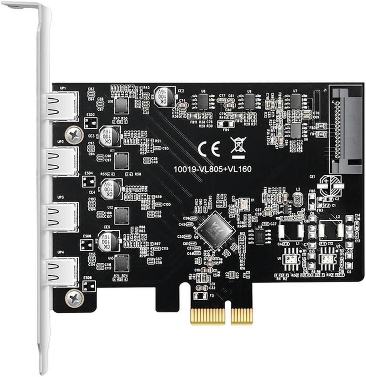 Pci-E to dual Type-C USB3.1 Expansion Card 4 Port 5Gbps High-Speed Type C Adapter Card pcie converter tc usb 3.1