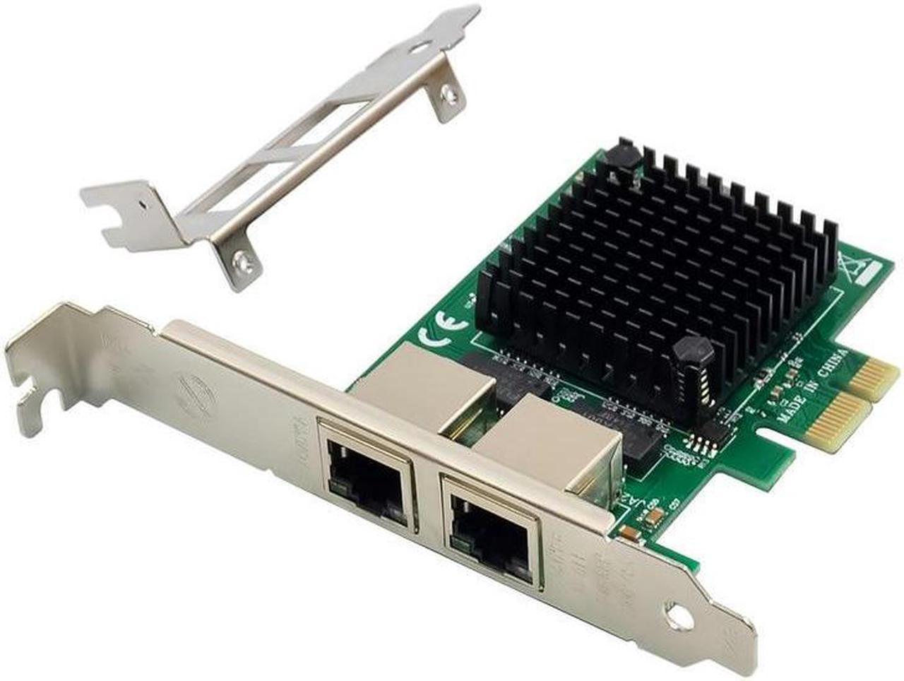 PCIe X1 Ethernet network Card 1000Mbps 1Gbps Dual Port RJ45 lan Card Desktop Computer 82571 chip 1x  2 ports gibabit card