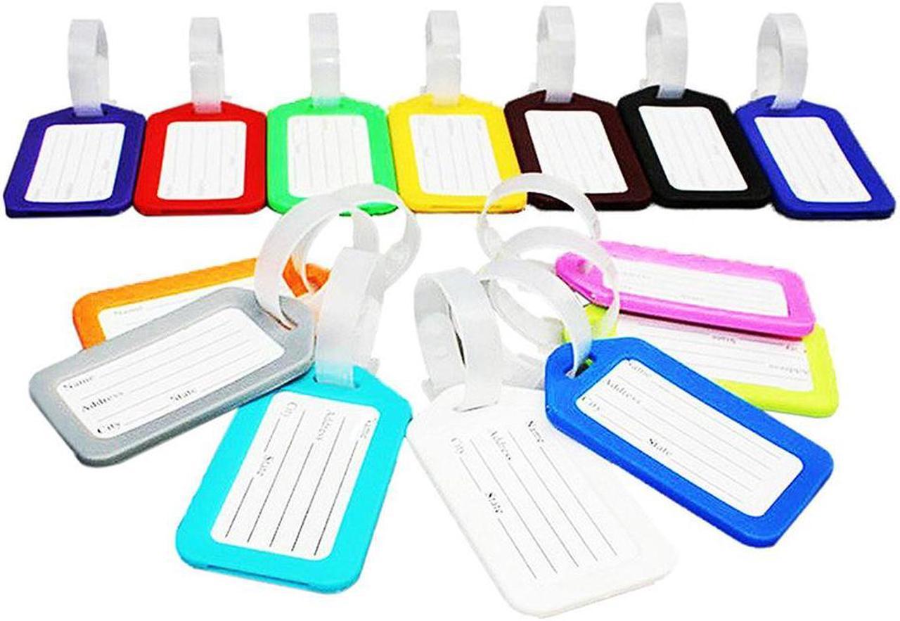 10 Travel Luggage Bag Tag Plastic Suitcase Baggage Office Name Address ID Label