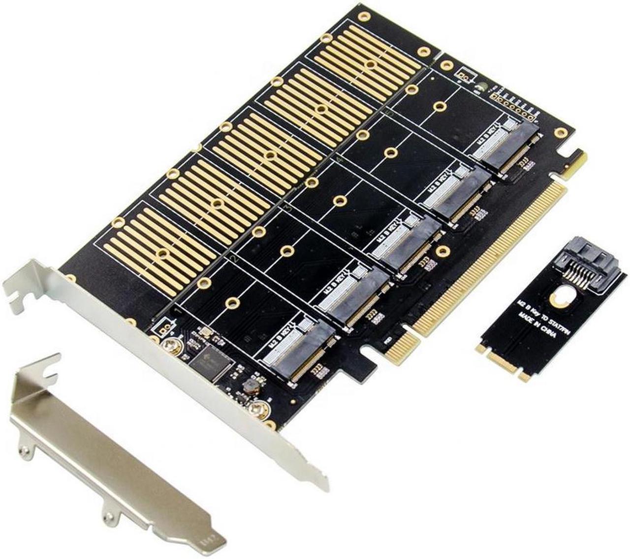 PCIe 5-Port M2 Key B SATA3.0 Expansion card SSD JMB585 PCIe SATA M.2 NVME PCIe to 5 bkey M.2 Converter Card