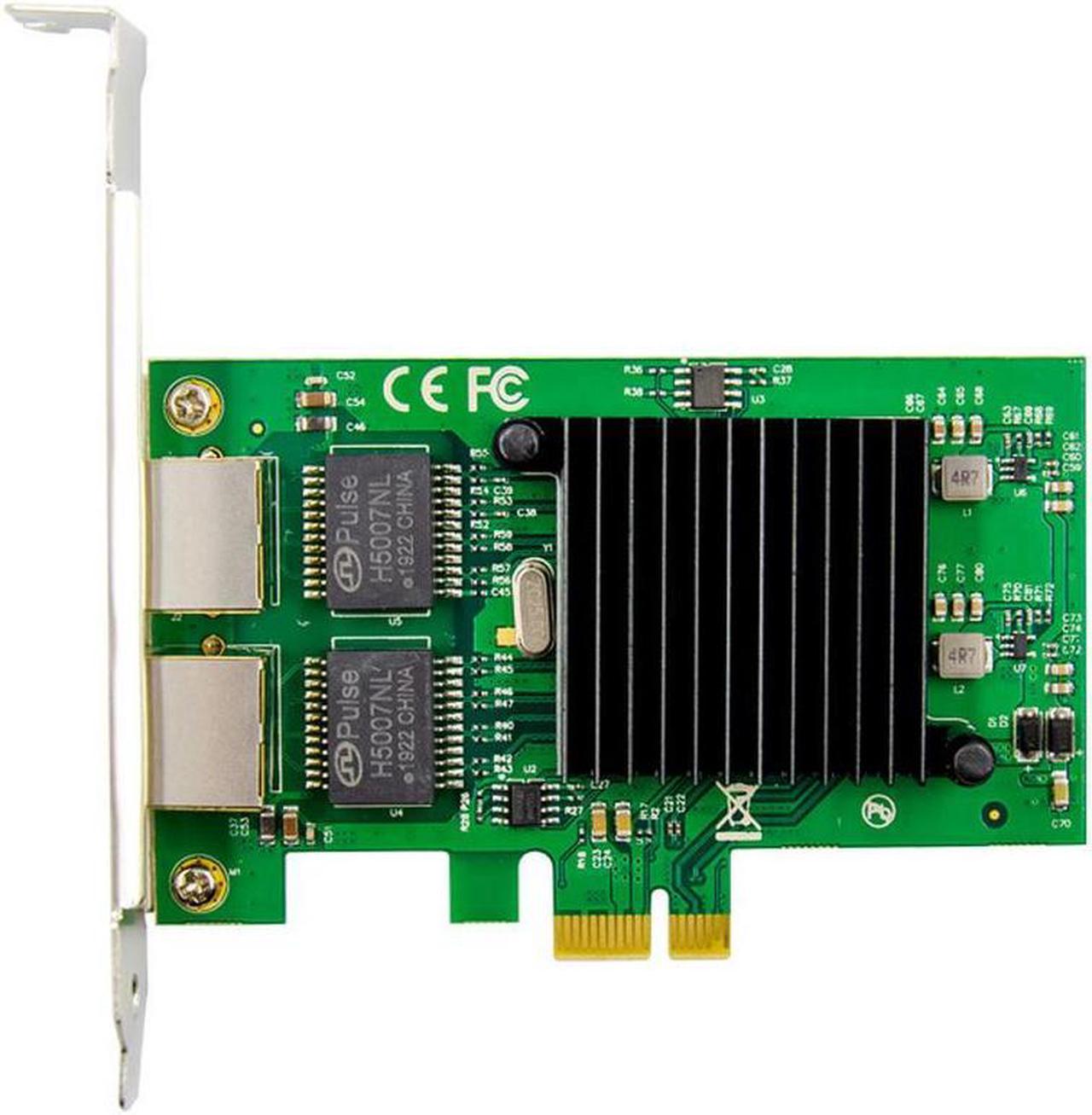 PCIE X1 2 Port 1000M Gigabit Ethernet Dual Ports RJ45 Lan Network Card Chip 82576 Networking Pci-e Ethernet Server