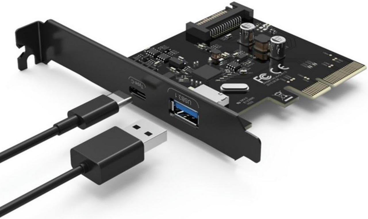 Desktop PC motherboard PCI-E to USB3.1 Type-c dual-port expansion card pcie 4x to usb 3.1 Type-A adapter SuperSpeed 10Gbps