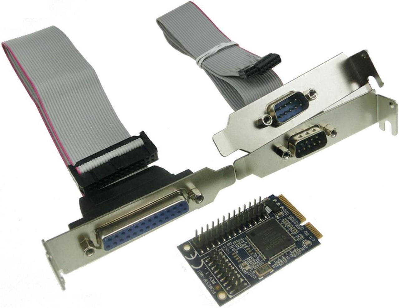 MINI PCI-e adapter to RS232 serial and parallel transfer COM mini pcie parallel printer port expansion card