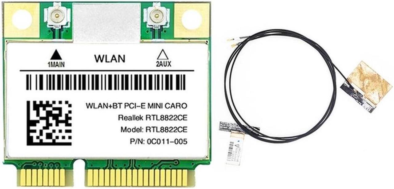 RTL8822CE Card+Antenna 2.4G+5Ghz 802.11AC Network Mini Pcie BT5.0 Support Laptop/PC Windows 10/11