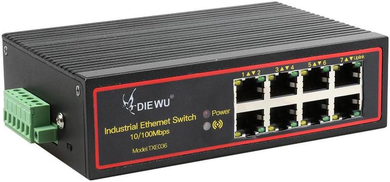 8 Ports 10/100M Industrial Ethernet Enhance Switch 8 Port RJ45 VLAN Signal increased to 250m