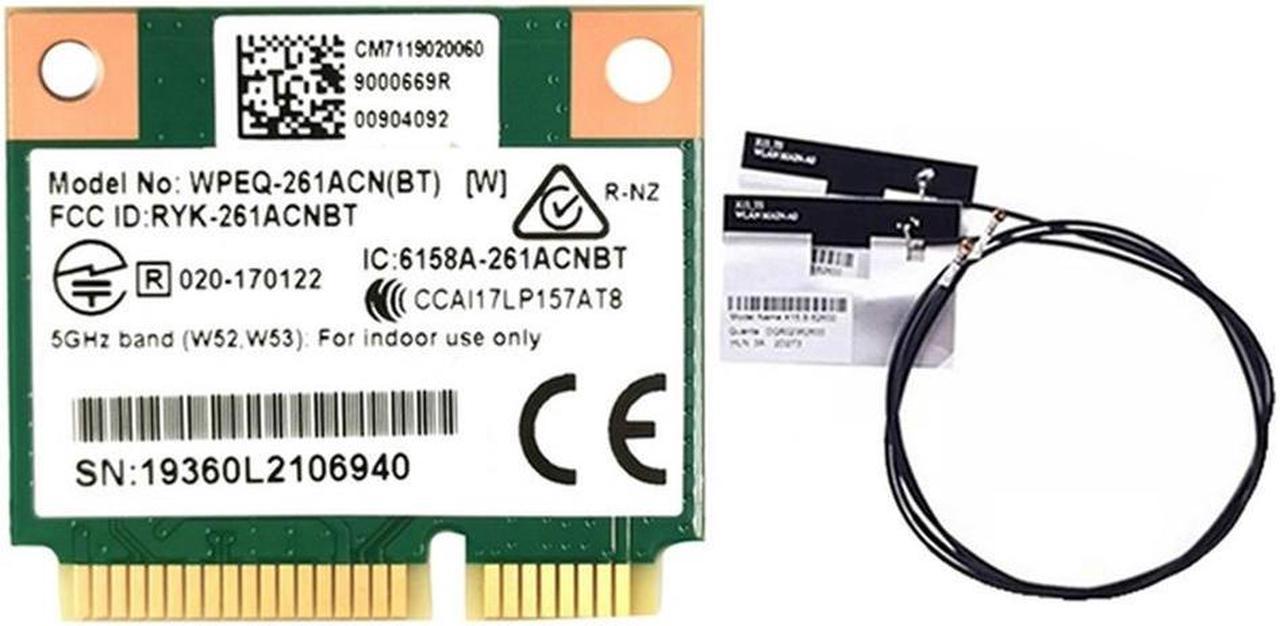 QCA6174 WPEQ-261ACN(BT) Card+2Xantenna 802.11AC 867M QCA6174 Bluetooth 4.2 5 Mini Pcie Card