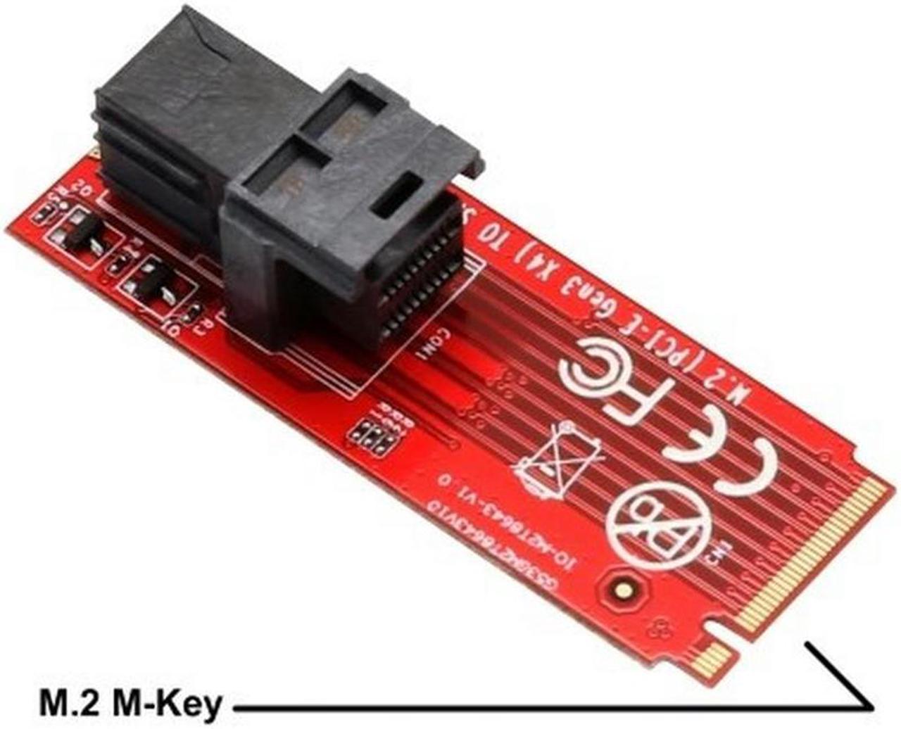 IOCREST U.2 SFF-8639 to M.2 M Key NVMe adapter card Mini SAS to M.2 M-Key NVMe SFF-8639 Adapter with SFF-8639 cable