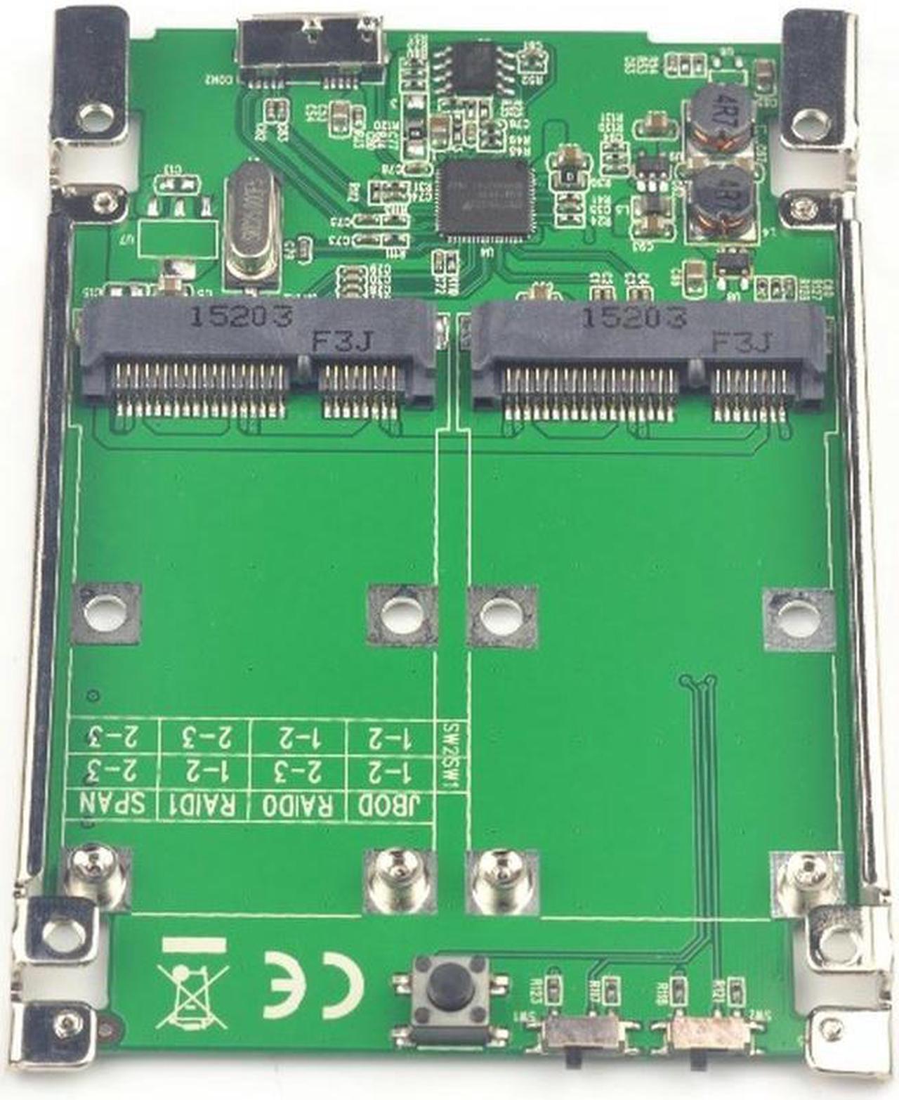 USB3.1 TYPE-A to DUAL mSATA RAID Adapter 2 MSATA Converter RAID0 RAID1 JBOD SPAN ASMEDIA ASM1352R CHIPSET 10Gbps win10 sata3.0