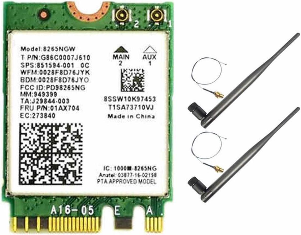 AC8265 Card+6DB Antenna Network Adapter For Jetson Nano 300Mbps+867Mbps 2.4Ghz 5Ghz Dual Band NGFF BT4.2 Module