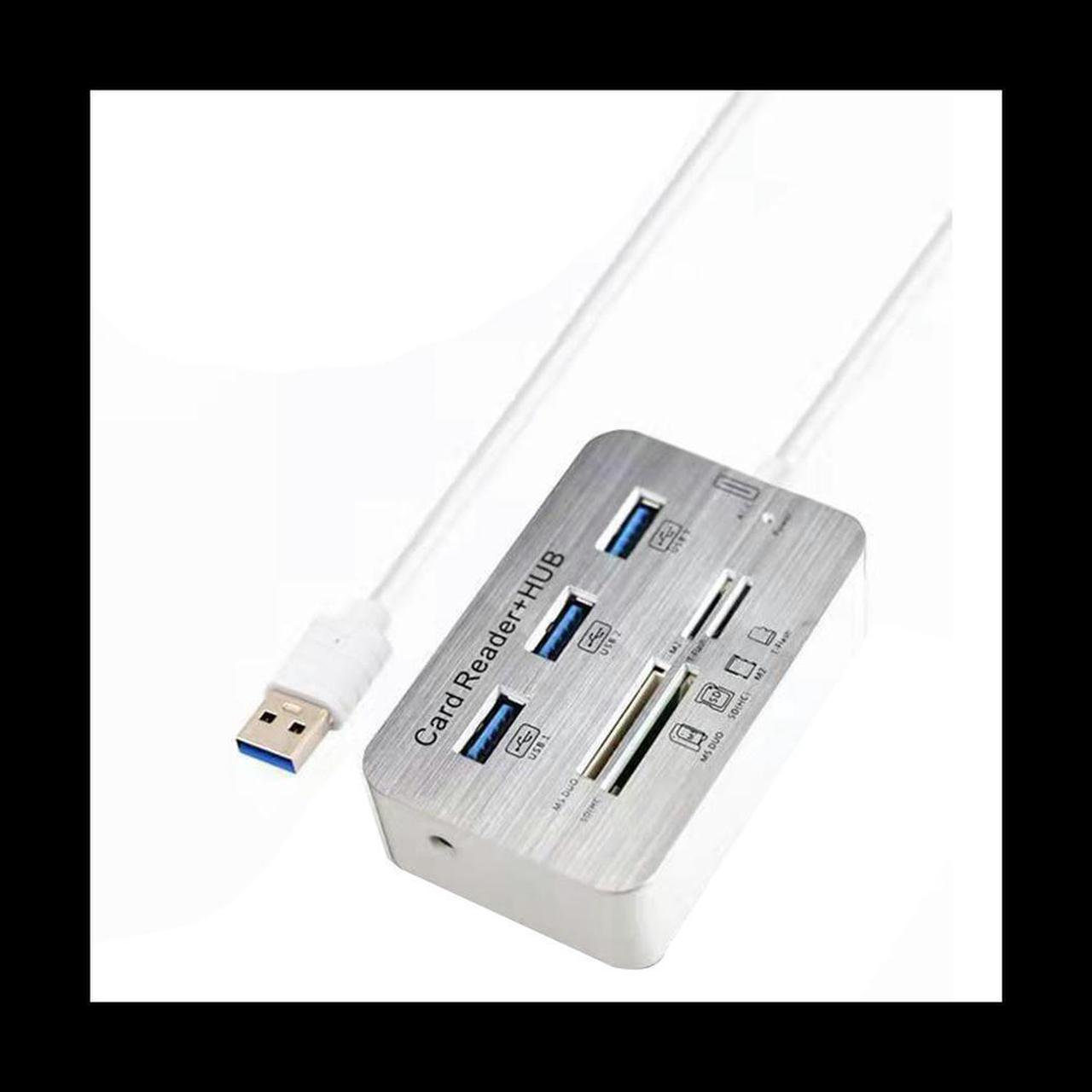 7 in 1 Docking Station 3 Port USB 3.0 Hub 4 Port Card Reader for Micro-SD M2 MS U Disk for Laptop PC Mouse Keyboard