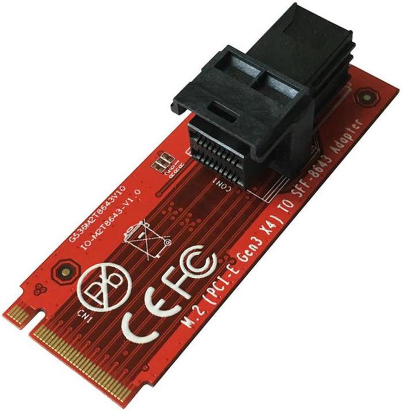 IOCrest M2(PCIe Gen x4) to SFF-8643 Adapter Connector Connection NVMe U.2 (SFF-8639) SSD  Gen3/4 UEFI WIN10