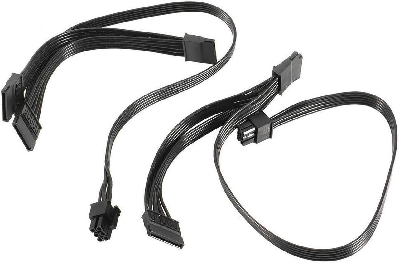 2Pcs 6 Pin to 3X SATA Driver Power Cable for EVGA Supernova 650 750 850 1000 1600 2000 G2 G3 P2 T2 GS