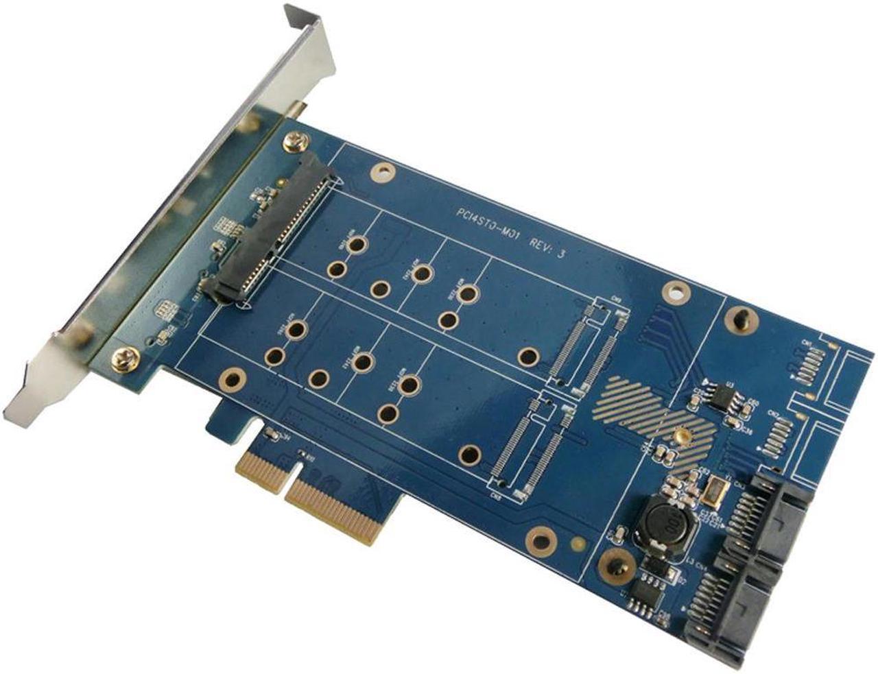 PCIe X4 to 2.5" SATA +m.2+2Port SATA3.0, SATA Riser Card PCIe to SATA 2.5" SSD Adapter PCIe to M.2 Converter With RAID Function