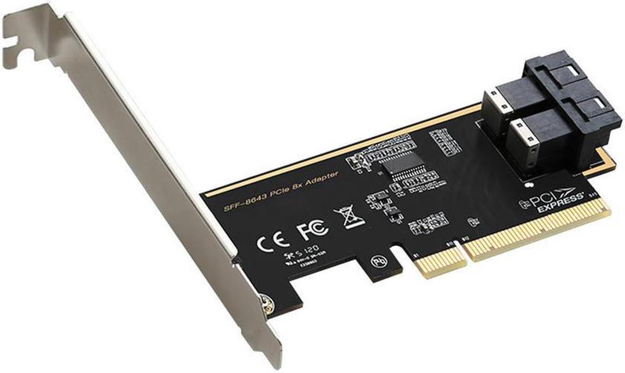 PCIE 8X To 2 ports U.2 SFF-8643 dual NVMe ssd pci-e x8 converter card sff8643 U2 Adapter