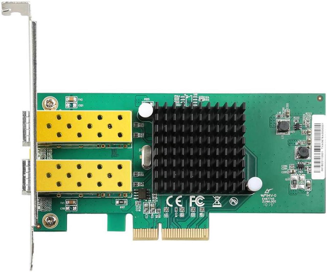 DIEWU 2 Port SFP network card 1G fiber optic network card PCIe 4X Server Lan card with 82576