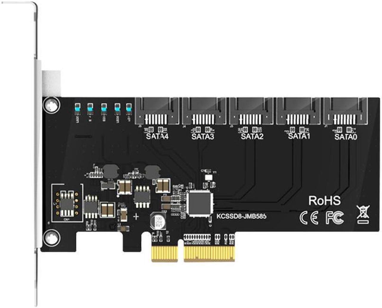 MAIWO 5 Port SATA 3.0 Expansion Card PCIe X4 PCI-E X4/X8/X16 to SATA3.0 RAID Riser SSD HHD High Speed 6gbps Adapter PCI-E 4X