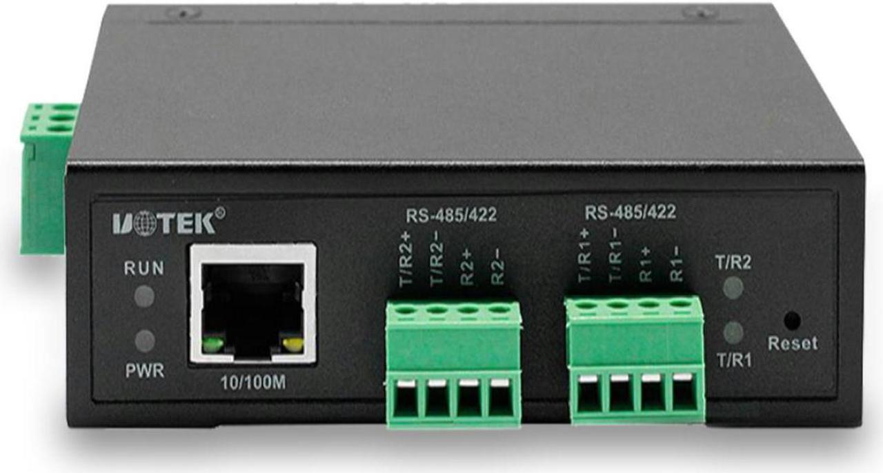 10/100M TCP/IP RJ45 to 2 Ports RS-485/422 Serial Device Server RS485/422 RS422 Converter Industrial communication UT-6312MT