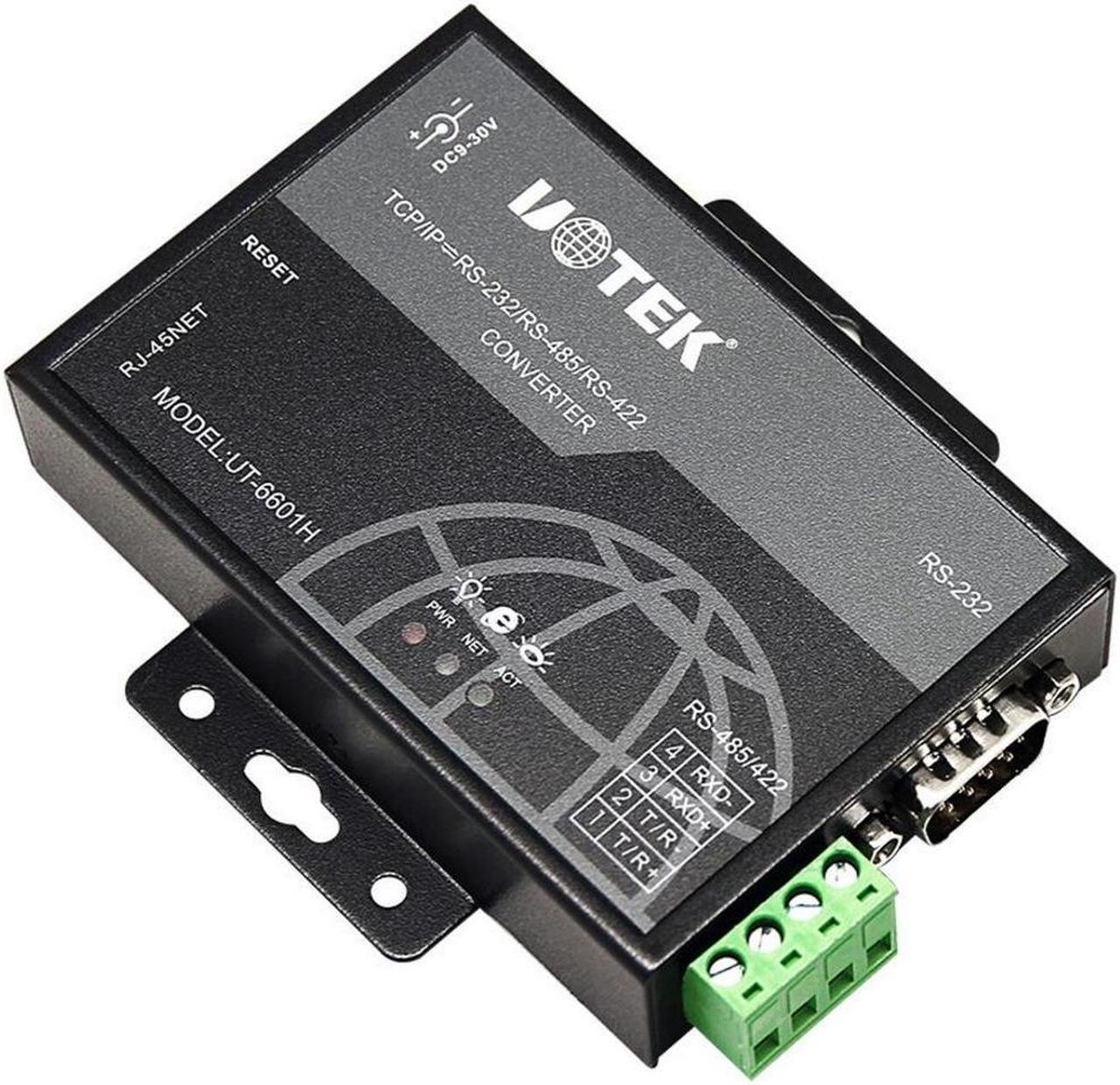 Main image of UT-6601H 0/100M TCP/IP to RS-232/485/422 Serial Device Server supports gateway agent server dynamic IP & Static IP