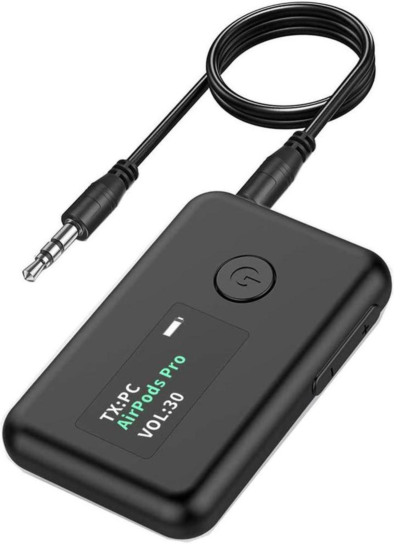 Bluetooth 5.0 Transmitter & Receiver with OLED Screen, 2-In-1 Wireless 3.5mm Bluetooth Adapter, Low Latency