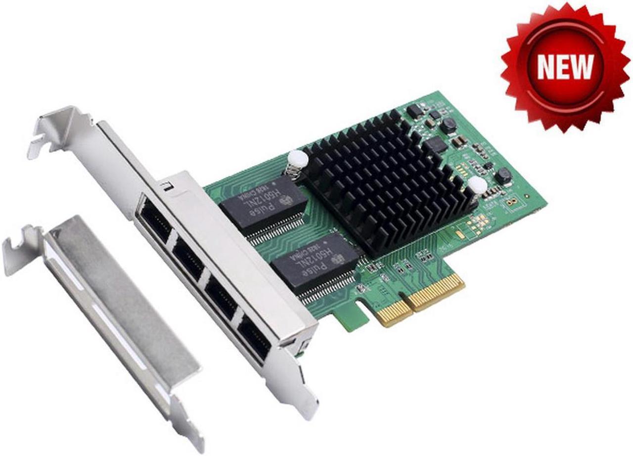 PCI-Express X4 4 Port Gigabit Ethernet Controller Card I350-AM4 Chipset Support low profile bracket PCIE to 10/100/1000Mbp