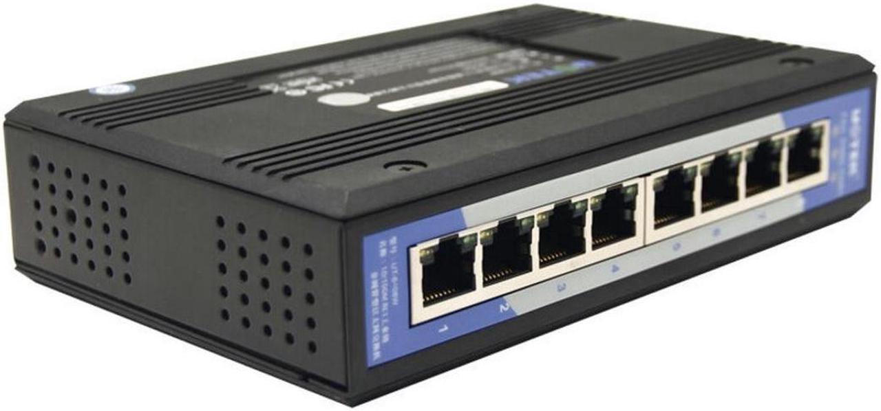 UT-6408 8 port industrial grade non-managed Ethernet switch 10/100Mbps auto negotiation full duplex half duplex Auto MDI/MDI-X