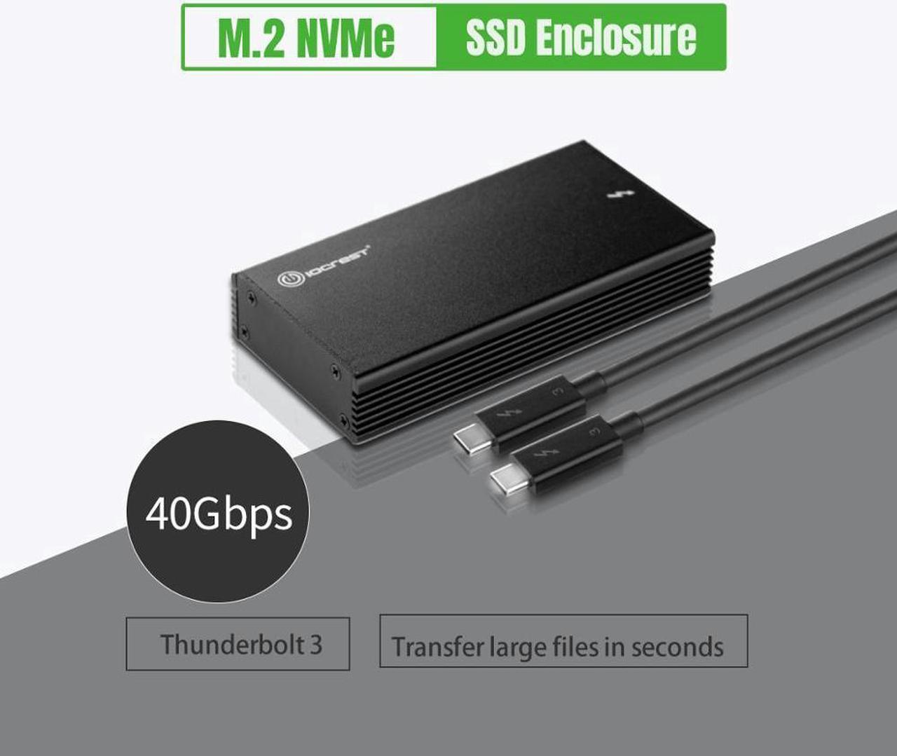 Thunderbolt 3 40Gbps NVME M.2 SSD Enclosure 2TB Aluminum USB C with 40Gbps Thunderbolt 3 C to C Cable For Laptop Desktop