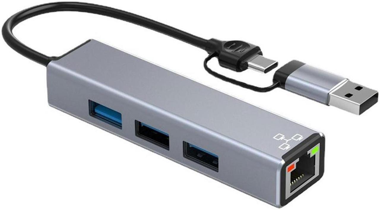 USB Wired Network Card 100Mbps RJ45 Network Card TYPE-C 3.0 Separator USB Ethernet Adapter USB3.0 HUB Extended Dock