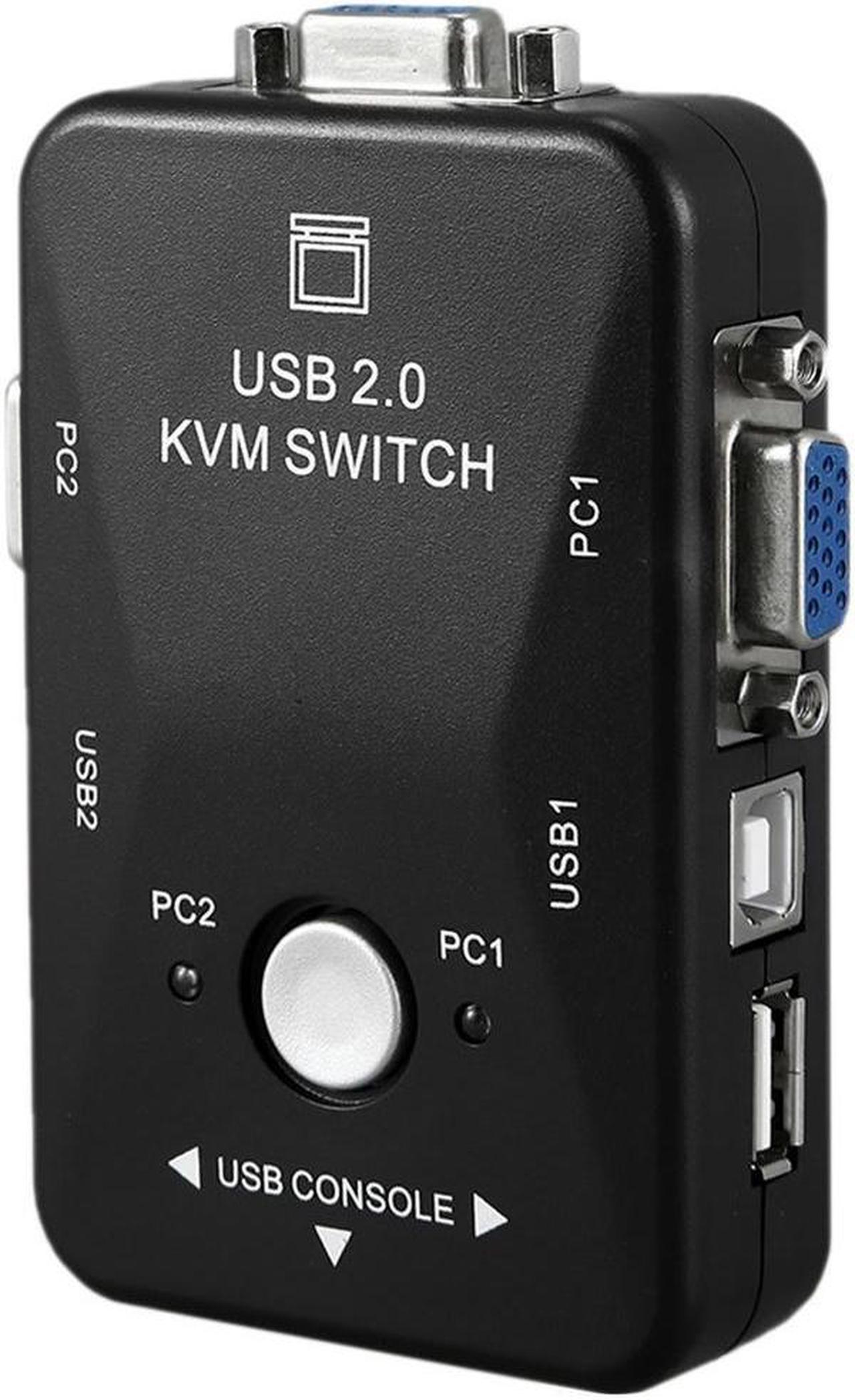 Usb 2.0 Kvm Switch 2 Port Usb Switcher 1920*1440 Vga Svga Switch Splitter Box For Computer Sharing Monitor Keyboard