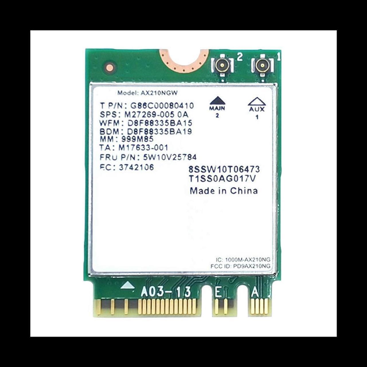 AX210 Card AX210NGW Network Card Dual Band 2.4Ghz/5G WI-FI 6E M.2 NGFF 802.11Ax Bluetooth 5.2 Wireless Adapter