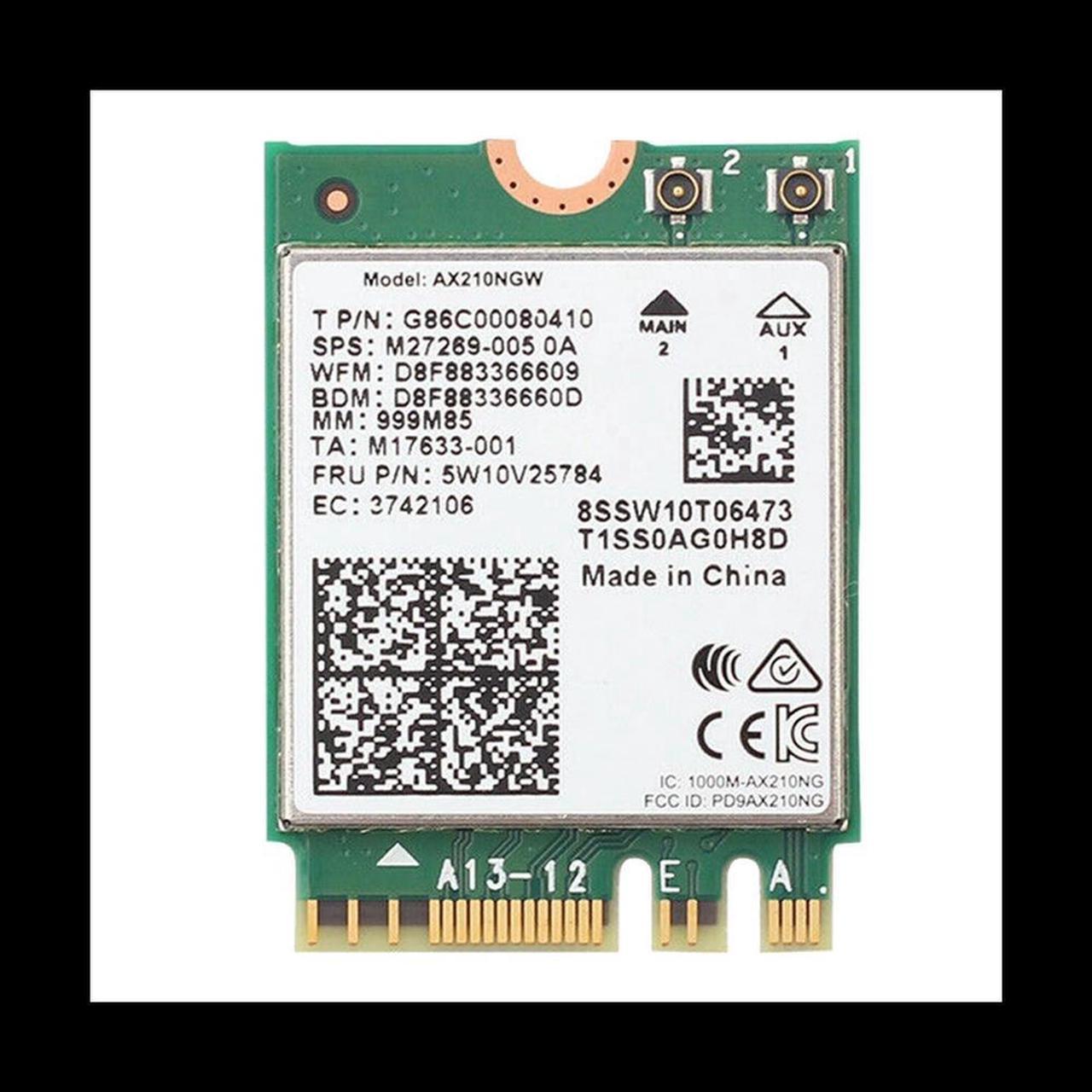 AX210 AX210NGW Network Card M.2 NGFF 2.4Ghz/5G WI-FI 6E 2400Mbps Card 802.11Ax Bluetooth 5.2 Adapter