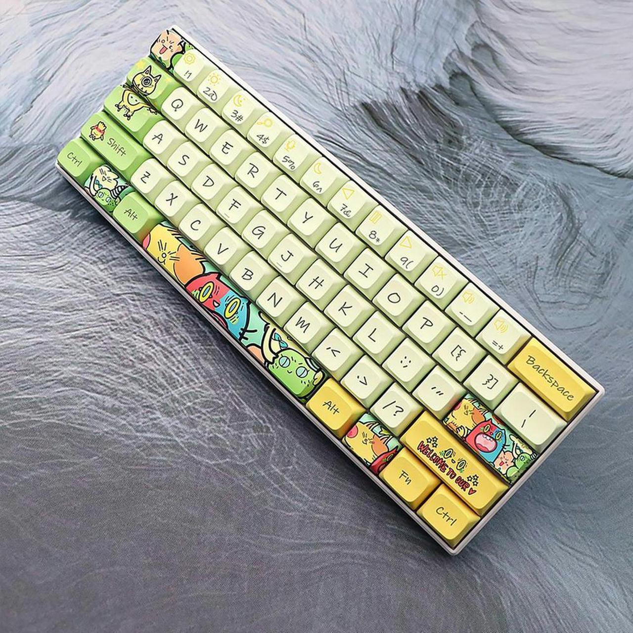 135-Key PBT XDA Keycap 7U Space Bar Split Space Bar Cap Five-Sided Sublimation Keycap for Mechanical Keyboard Keycap