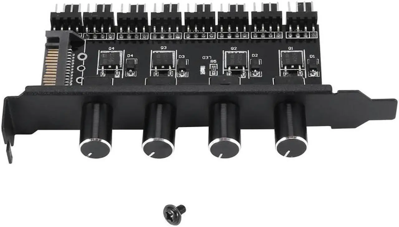 Main image of Ruth's sister Pc 8 Channels Fan Hub 4 Knob Cooling Fan Speed Controller For Cpu Case Hdd Vga Pwm Fan Pci Bracket Power By 12V Fan Control