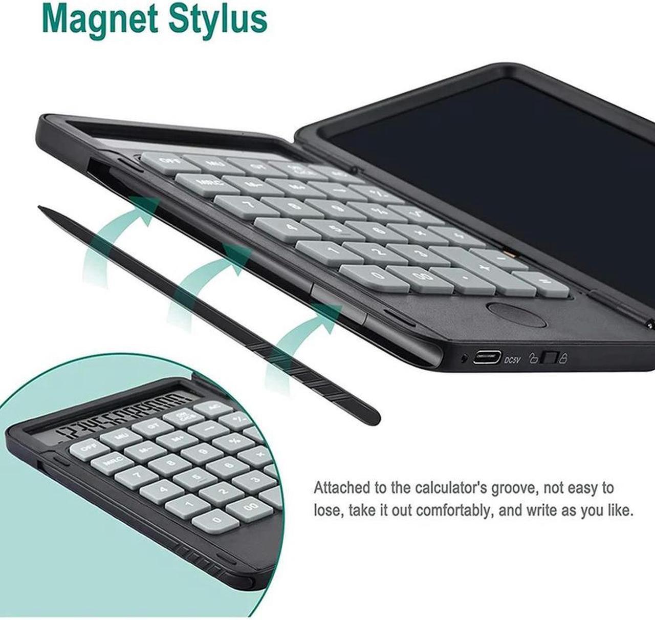 Alt view image 3 of 4 - Ruth's sister Calculator,6.5-Inch Writing Tablet And Pen, Rechargeable Multifunctional Foldable Portable Silent Calculator Notepad