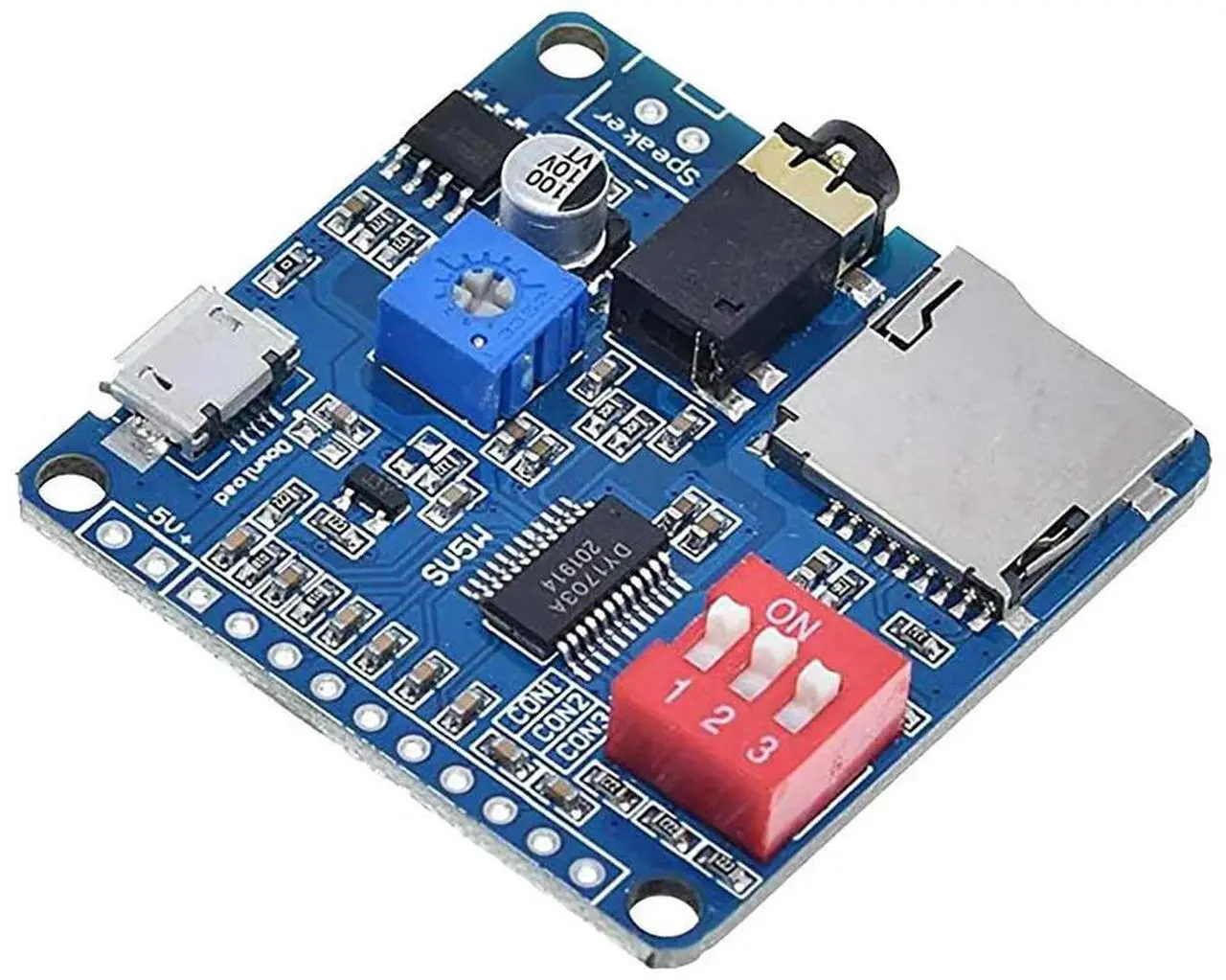 Main image of DY-SV5W Voice Playback Module for MP3 Music Player Voice Playback Amplifier 5W SD/TF Card Integrated UART I/O Trigger-AB01