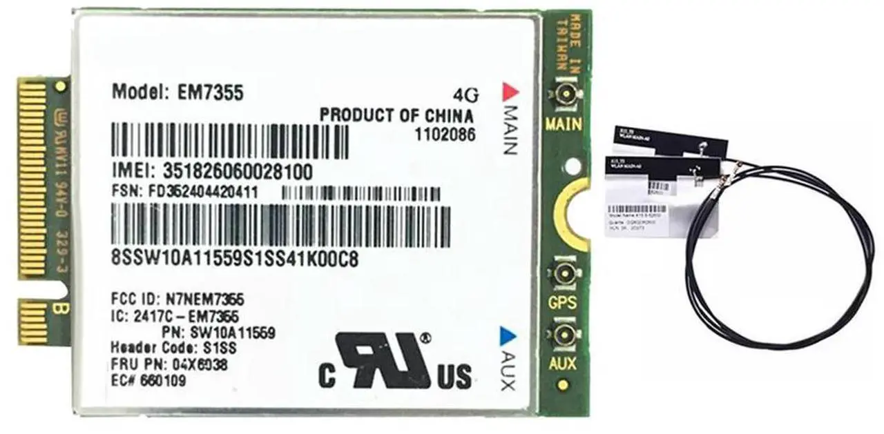 Main image of EM7355 WWAN Card+Antenna 04X6038 NGFF 4G WiFi Card for X1 Carbon L440 L540 T440 T540P X240-AB01
