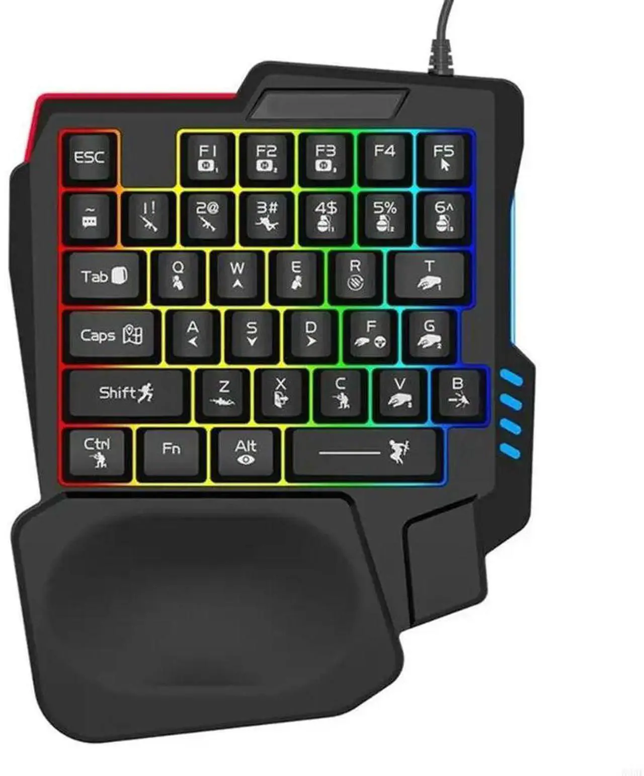 Main image of Handed Mechanical Feel Keyboard with USB Corded Mini Keypad Color Backlight