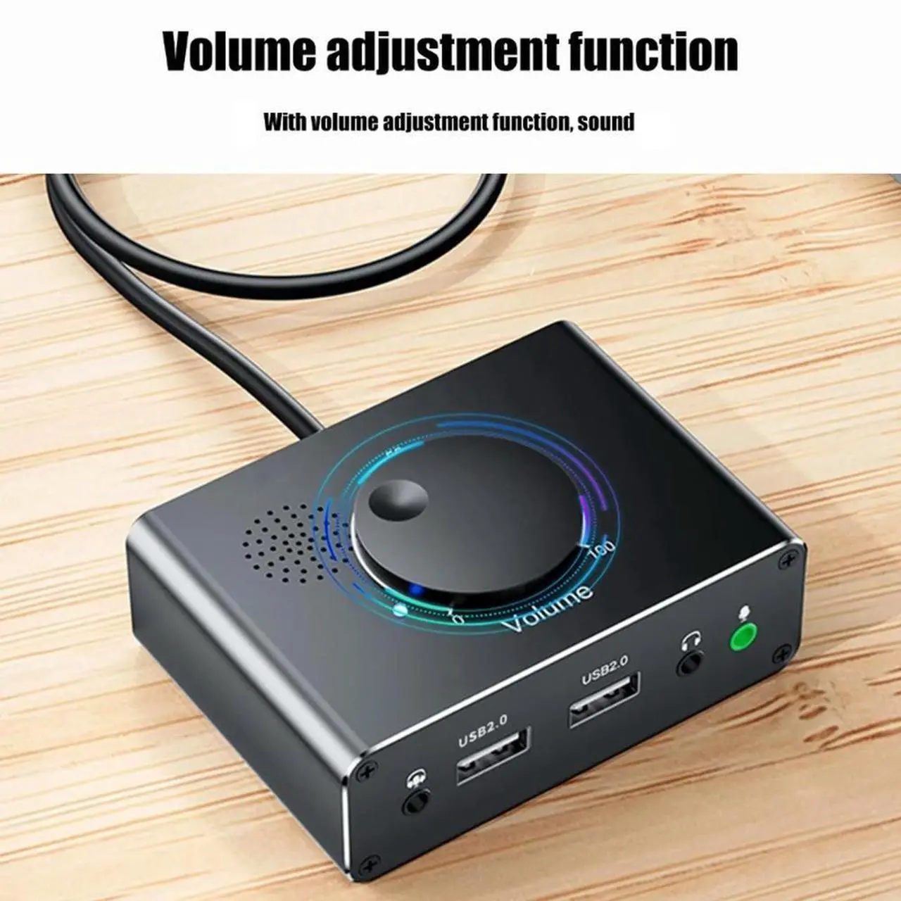Main image of External Sound Card USB Adapter with Volumes Adjustment Stereo Sound Card with 3.5mm Microphone Port for Laptop Desktop